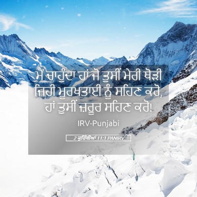 Picture 05 - 2 ਕੁਰਿੰਥੀਆਂ 11:1 PANIRV - ਮੈਂ ਚਾਹੁੰਦਾ ਹਾਂ ਜੋ - Bible Verse Picture