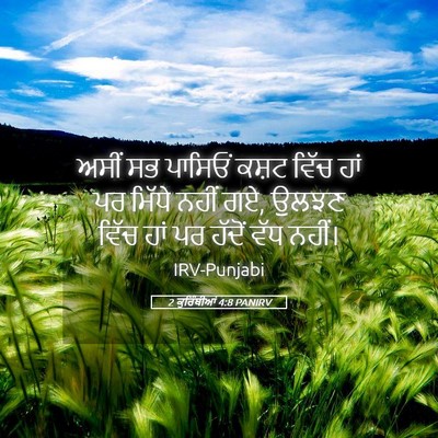 Picture 05 - 2 ਕੁਰਿੰਥੀਆਂ 4:8 PANIRV - ਅਸੀਂ ਸਭ ਪਾਸਿਓਂ - Bible Verse Picture
