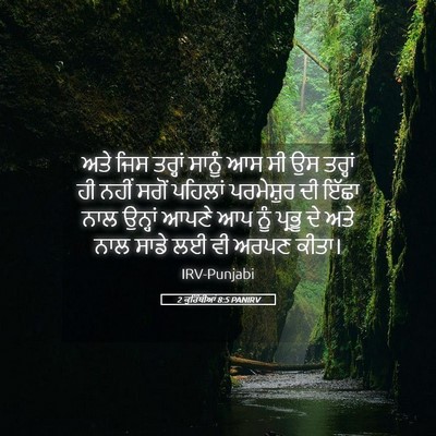 Picture 05 - 2 ਕੁਰਿੰਥੀਆਂ 8:5 PANIRV - ਅਤੇ ਜਿਸ ਤਰ੍ਹਾਂ - Bible Verse Picture