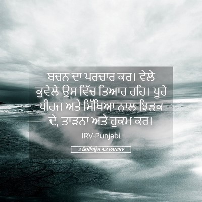 Picture 05 - 2 ਤਿਮੋਥਿਉਸ 4:2 PANIRV - ਬਚਨ ਦਾ ਪਰਚਾਰ ਕਰ। - Bible Verse Picture