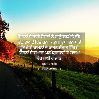 Picture 05 - 2 ਪਤਰਸ 1:4 PANIRV - ਜਿਹਨਾਂ ਦੇ ਰਾਹੀਂ - Bible Verse Picture