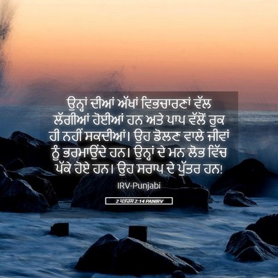 Picture 05 - 2 ਪਤਰਸ 2:14 PANIRV - ਉਨ੍ਹਾਂ ਦੀਆਂ ਅੱਖਾਂ - Bible Verse Picture