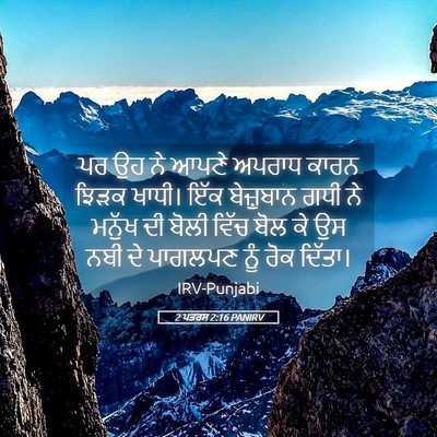 Picture 05 - 2 ਪਤਰਸ 2:16 PANIRV - ਪਰ ਉਹ ਨੇ ਆਪਣੇ ਅਪਰਾਧ - Bible Verse Picture