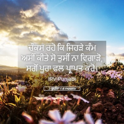 Picture 05 - 2 ਯੂਹੰਨਾ 1:8 PANIRV - ਚੌਕਸ ਰਹੋ ਕਿ ਜਿਹੜੇ - Bible Verse Picture