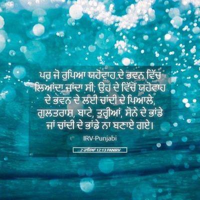 Picture 05 - 2 ਰਾਜਿਆਂ 12:13 PANIRV - ਪਰ ਜੋ ਰੁਪਿਆ ਯਹੋਵਾਹ - Bible Verse Picture
