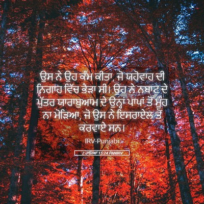 Picture 05 - 2 ਰਾਜਿਆਂ 15:24 PANIRV - ਉਸ ਨੇ ਉਹ ਕੰਮ ਕੀਤਾ, - Bible Verse Picture