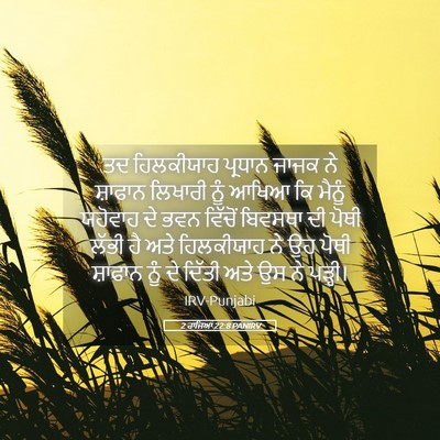 Picture 05 - 2 ਰਾਜਿਆਂ 22:8 PANIRV - ਤਦ ਹਿਲਕੀਯਾਹ - Bible Verse Picture