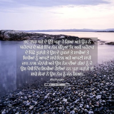 Picture 05 - 2 ਰਾਜਿਆਂ 23:3 PANIRV - ਤਦ ਰਾਜਾ ਥੜੇ ਦੇ ਉੱਤੇ - Bible Verse Picture