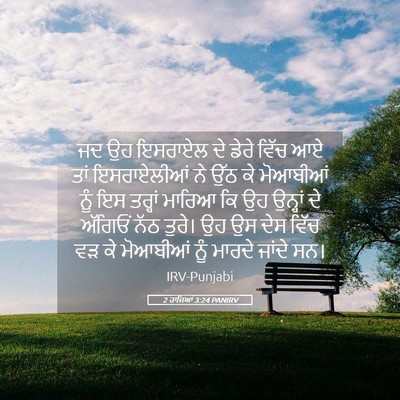 Picture 05 - 2 ਰਾਜਿਆਂ 3:24 PANIRV - ਜਦ ਉਹ ਇਸਰਾਏਲ ਦੇ - Bible Verse Picture