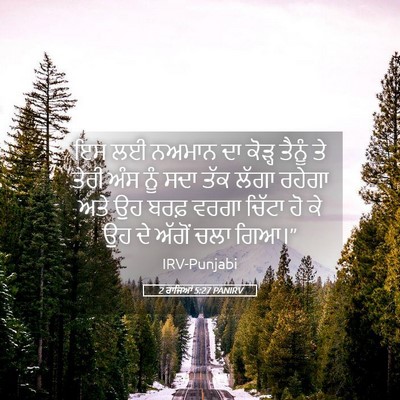 Picture 05 - 2 ਰਾਜਿਆਂ 5:27 PANIRV - ਇਸ ਲਈ ਨਅਮਾਨ ਦਾ - Bible Verse Picture
