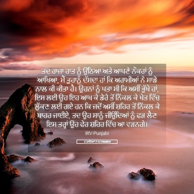Picture 05 - 2 ਰਾਜਿਆਂ 7:12 PANIRV - ਤਦ ਰਾਜਾ ਰਾਤ ਨੂੰ - Bible Verse Picture