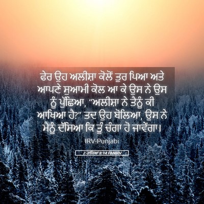 Picture 05 - 2 ਰਾਜਿਆਂ 8:14 PANIRV - ਫੇਰ ਉਹ ਅਲੀਸ਼ਾ - Bible Verse Picture