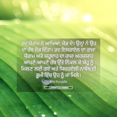 Picture 05 - 2 ਰਾਜਿਆਂ 9:21 PANIRV - ਤਦ ਯੋਰਾਮ ਨੇ ਆਖਿਆ, - Bible Verse Picture