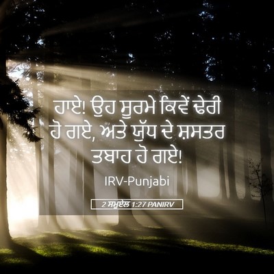 Picture 05 - 2 ਸਮੂਏਲ 1:27 PANIRV - ਹਾਏ! ਉਹ ਸੂਰਮੇ ਕਿਵੇਂ - Bible Verse Picture