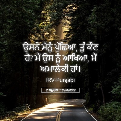 Picture 05 - 2 ਸਮੂਏਲ 1:8 PANIRV - ਉਸਨੇ ਮੈਨੂੰ ਪੁੱਛਿਆ, - Bible Verse Picture