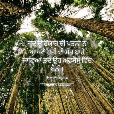 Picture 05 - 2 ਸਮੂਏਲ 11:26 PANIRV - ਜਦ ਊਰਿੱਯਾਹ ਦੀ ਪਤਨੀ - Bible Verse Picture