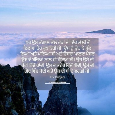 Picture 05 - 2 ਸਮੂਏਲ 12:3 PANIRV - ਪਰ ਉਸ ਕੰਗਾਲ ਕੋਲ - Bible Verse Picture