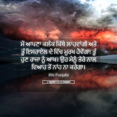Picture 05 - 2 ਸਮੂਏਲ 13:13 PANIRV - ਮੈਂ ਆਪਣਾ ਕਲੰਕ - Bible Verse Picture