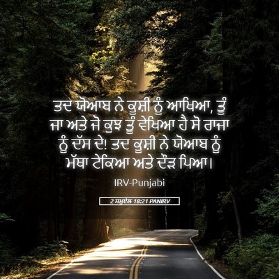 Picture 05 - 2 ਸਮੂਏਲ 18:21 PANIRV - ਤਦ ਯੋਆਬ ਨੇ ਕੂਸ਼ੀ - Bible Verse Picture