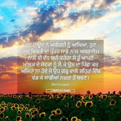 Picture 05 - 2 ਸਮੂਏਲ 20:6 PANIRV - ਤਦ ਦਾਊਦ ਨੇ ਅਬੀਸ਼ਈ - Bible Verse Picture