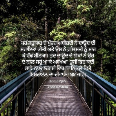 Picture 05 - 2 ਸਮੂਏਲ 21:17 PANIRV - ਪਰ ਸਰੂਯਾਹ ਦੇ ਪੁੱਤਰ - Bible Verse Picture