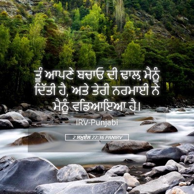 Picture 05 - 2 ਸਮੂਏਲ 22:36 PANIRV - ਤੂੰ ਆਪਣੇ ਬਚਾਓ ਦੀ - Bible Verse Picture