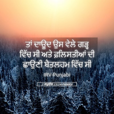 Picture 05 - 2 ਸਮੂਏਲ 23:14 PANIRV - ਤਾਂ ਦਾਊਦ ਉਸ ਵੇਲੇ - Bible Verse Picture