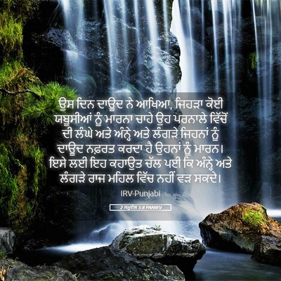Picture 05 - 2 ਸਮੂਏਲ 5:8 PANIRV - ਉਸ ਦਿਨ ਦਾਊਦ ਨੇ - Bible Verse Picture