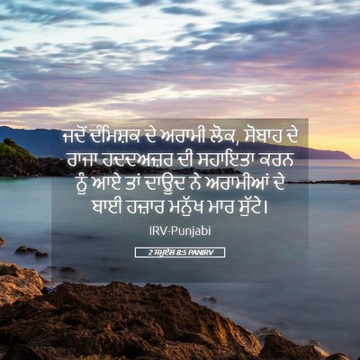 Picture 05 - 2 ਸਮੂਏਲ 8:5 PANIRV - ਜਦੋਂ ਦੰਮਿਸ਼ਕ ਦੇ - Bible Verse Picture