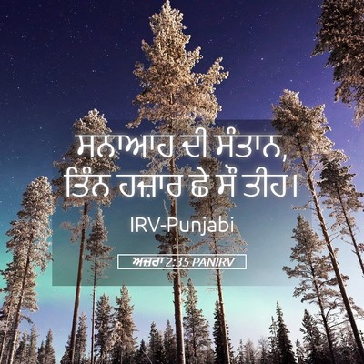 Picture 05 - ਅਜ਼ਰਾ 2:35 PANIRV - ਸਨਾਆਹ ਦੀ ਸੰਤਾਨ, - Bible Verse Picture