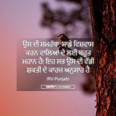 Picture 05 - ਅਫ਼ਸੀਆਂ 1:19 PANIRV - ਉਸ ਦੀ ਸਮਰੱਥਾ, ਸਾਡੇ - Bible Verse Picture