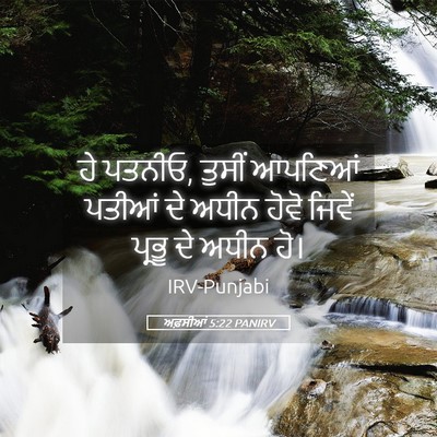 Picture 05 - ਅਫ਼ਸੀਆਂ 5:22 PANIRV - ਹੇ ਪਤਨੀਓ, ਤੁਸੀਂ - Bible Verse Picture