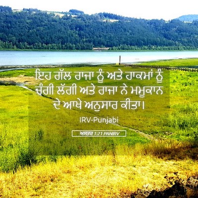 Picture 05 - ਅਸਤਰ 1:21 PANIRV - ਇਹ ਗੱਲ ਰਾਜਾ ਨੂੰ ਅਤੇ - Bible Verse Picture