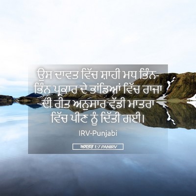 Picture 05 - ਅਸਤਰ 1:7 PANIRV - ਉਸ ਦਾਵਤ ਵਿੱਚ ਸ਼ਾਹੀ - Bible Verse Picture