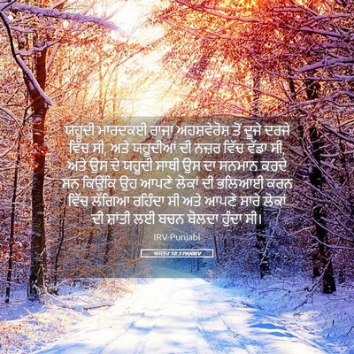 Picture 05 - ਅਸਤਰ 10:3 PANIRV - ਯਹੂਦੀ ਮਾਰਦਕਈ ਰਾਜਾ - Bible Verse Picture