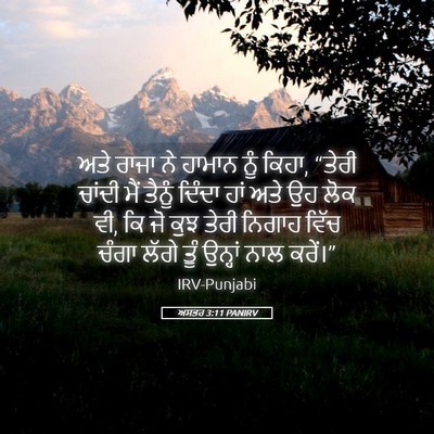 Picture 05 - ਅਸਤਰ 3:11 PANIRV - ਅਤੇ ਰਾਜਾ ਨੇ ਹਾਮਾਨ - Bible Verse Picture