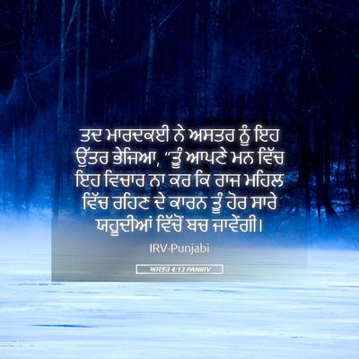 Picture 05 - ਅਸਤਰ 4:13 PANIRV - ਤਦ ਮਾਰਦਕਈ ਨੇ ਅਸਤਰ - Bible Verse Picture