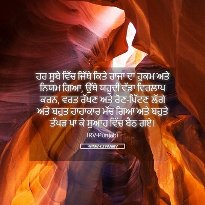 Picture 05 - ਅਸਤਰ 4:3 PANIRV - ਹਰ ਸੂਬੇ ਵਿੱਚ ਜਿੱਥੇ - Bible Verse Picture