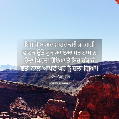 Picture 05 - ਅਸਤਰ 6:12 PANIRV - ਇਸ ਤੋਂ ਬਾਅਦ ਮਾਰਦਕਈ - Bible Verse Picture