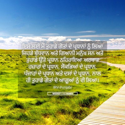 Picture 05 - ਅਸਤਸਨਾ 1:15 PANIRV - ਇਸ ਲਈ ਮੈਂ ਤੁਹਾਡੇ - Bible Verse Picture