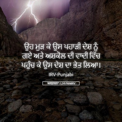 Picture 05 - ਅਸਤਸਨਾ 1:24 PANIRV - ਉਹ ਮੁੜ ਕੇ ਉਸ ਪਹਾੜੀ - Bible Verse Picture