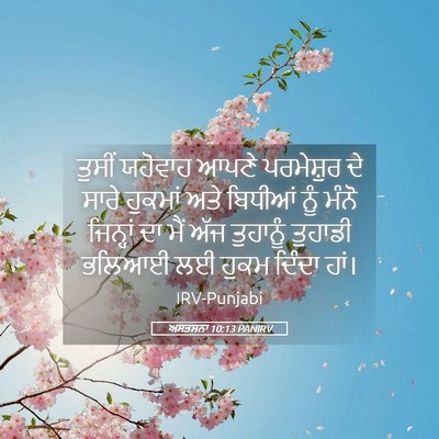 Picture 05 - ਅਸਤਸਨਾ 10:13 PANIRV - ਤੁਸੀਂ ਯਹੋਵਾਹ ਆਪਣੇ - Bible Verse Picture