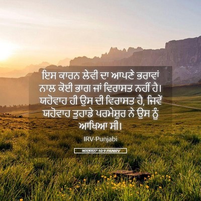 Picture 05 - ਅਸਤਸਨਾ 10:9 PANIRV - ਇਸ ਕਾਰਨ ਲੇਵੀ ਦਾ - Bible Verse Picture