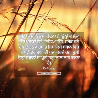 Picture 05 - ਅਸਤਸਨਾ 12:2 PANIRV - ਜਿਨ੍ਹਾਂ ਕੌਮਾਂ ਨੂੰ - Bible Verse Picture