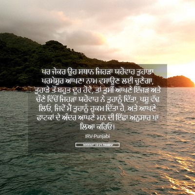 Picture 05 - ਅਸਤਸਨਾ 12:21 PANIRV - ਪਰ ਜੇਕਰ ਉਹ ਸਥਾਨ - Bible Verse Picture