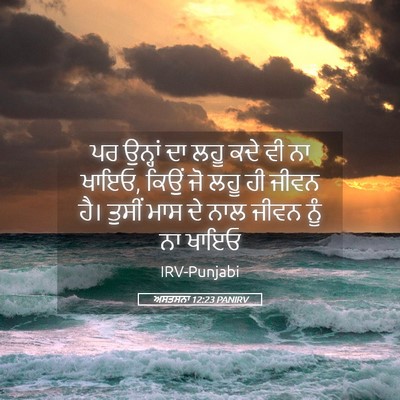 Picture 05 - ਅਸਤਸਨਾ 12:23 PANIRV - ਪਰ ਉਨ੍ਹਾਂ ਦਾ ਲਹੂ - Bible Verse Picture