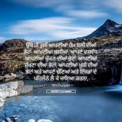 Picture 05 - ਅਸਤਸਨਾ 12:6 PANIRV - ਉੱਥੇ ਹੀ ਤੁਸੀਂ - Bible Verse Picture