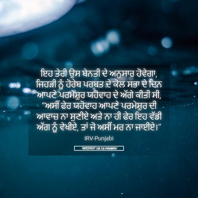 Picture 05 - ਅਸਤਸਨਾ 18:16 PANIRV - ਇਹ ਤੇਰੀ ਉਸ ਬੇਨਤੀ ਦੇ - Bible Verse Picture