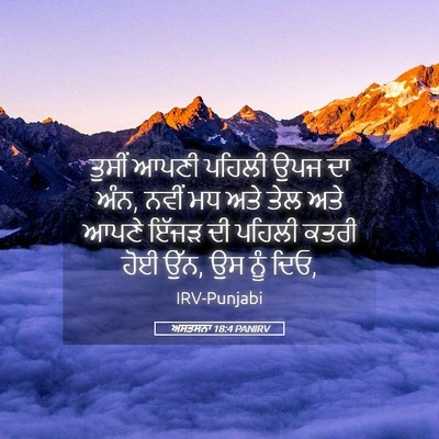 Picture 05 - ਅਸਤਸਨਾ 18:4 PANIRV - ਤੁਸੀਂ ਆਪਣੀ ਪਹਿਲੀ - Bible Verse Picture