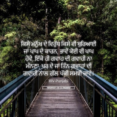 Picture 05 - ਅਸਤਸਨਾ 19:15 PANIRV - ਕਿਸੇ ਮਨੁੱਖ ਦੇ - Bible Verse Picture